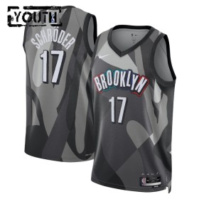 Camiseta Niños NBA Brooklyn Nets Dennis Schroder 2024-25 Nike City Edition Gris Swingman